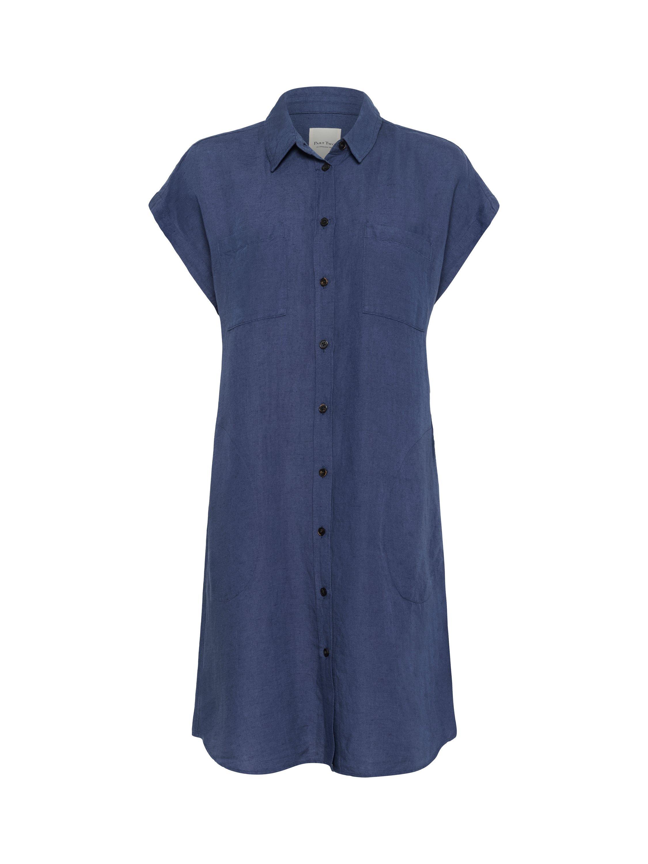 Product image 5 of 6, which shows Part Two Ellena Linen Blend Midi Shirt Dress, Oceana, 8