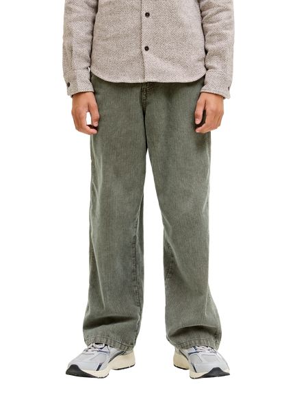 Jack & Jones Kids' Alex Baggy Corduroy Trousers, Crocodile, Crocodile