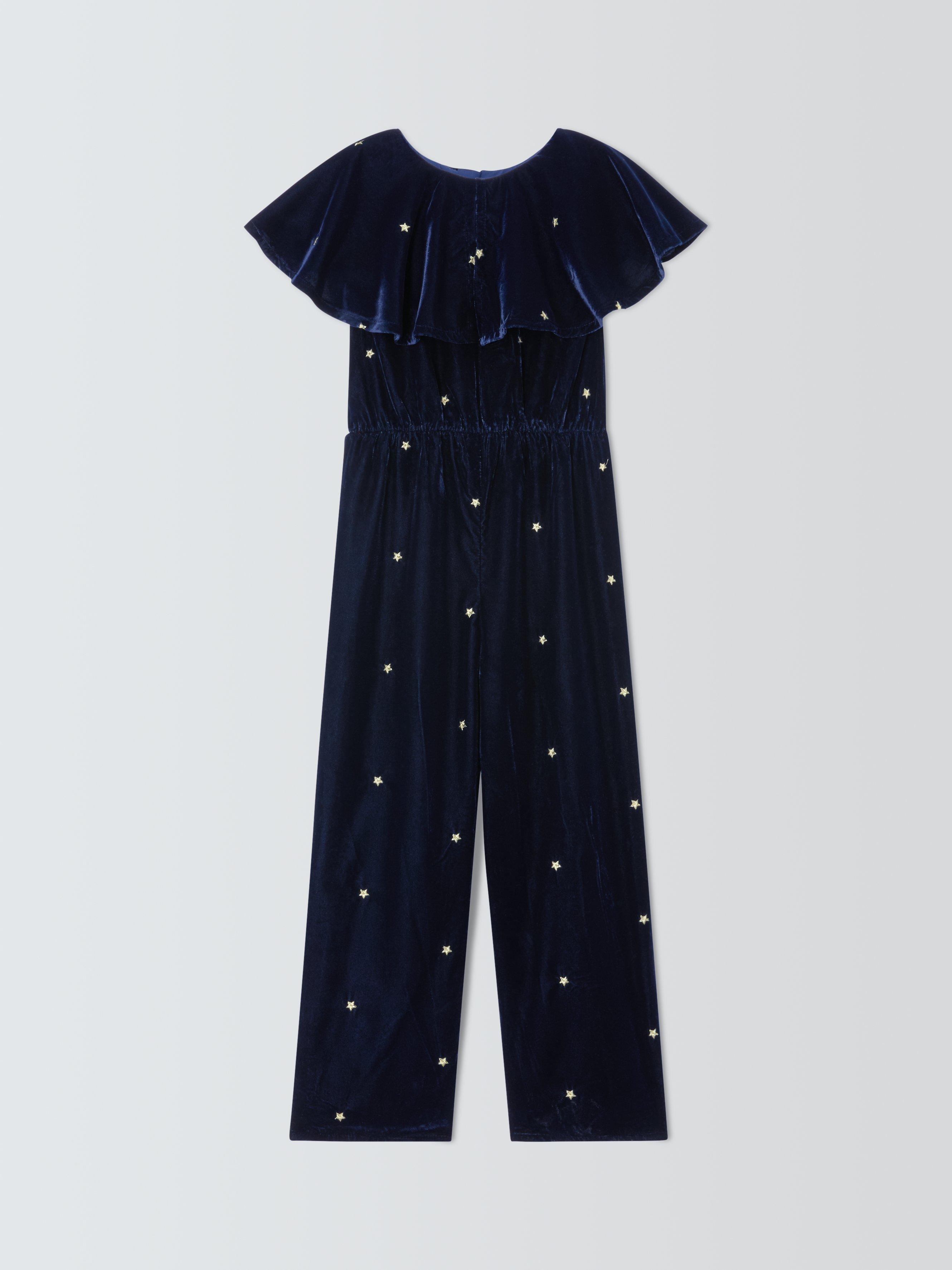 Product image 3 of 7, which shows John Lewis Kids' Star Velvet Jumpsuit, Multi, 7 years