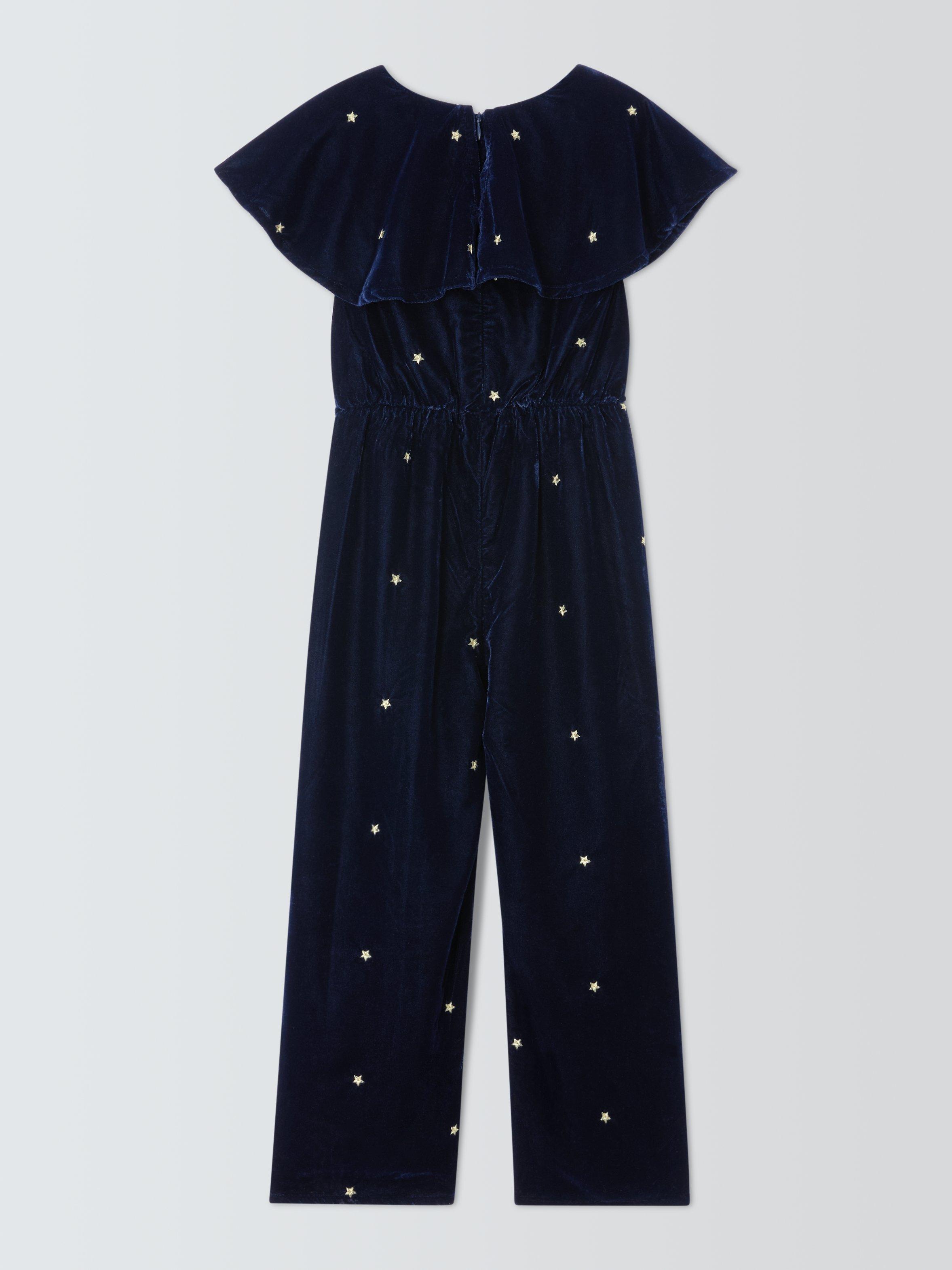Product image 4 of 7, which shows John Lewis Kids' Star Velvet Jumpsuit, Multi, 7 years