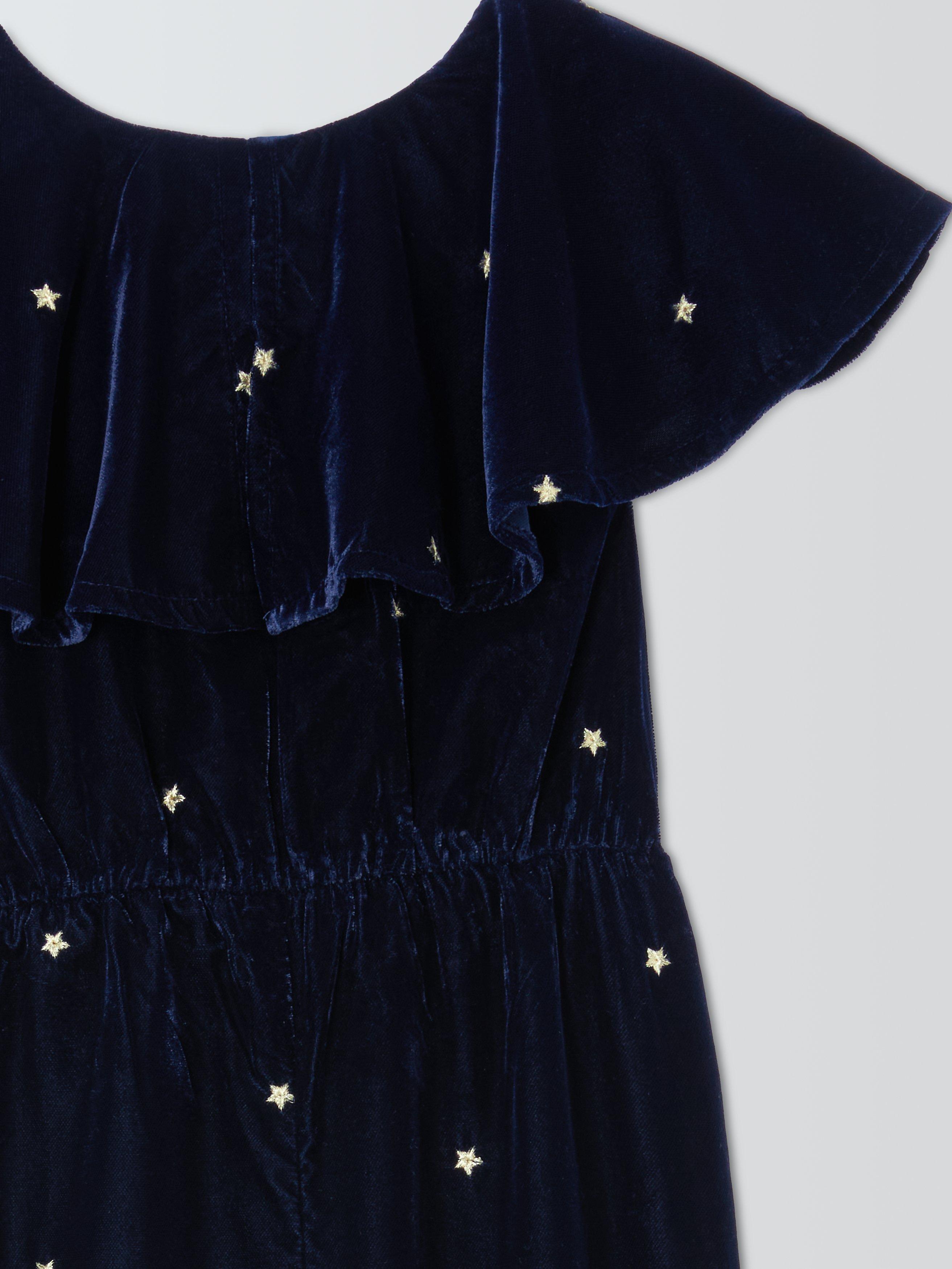 Product image 5 of 7, which shows John Lewis Kids' Star Velvet Jumpsuit, Multi, 7 years