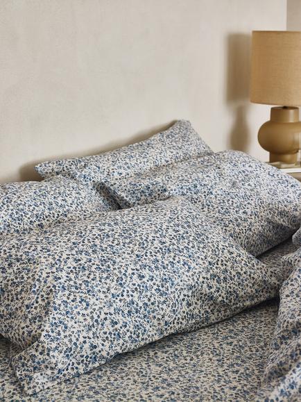Piglet in Bed Mini Meadow Washed Cotton Bedding - view 2, Blue