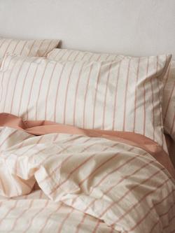 Piglet in Bed Slumber Stripe Washed Cotton Bedding, Blush Pink