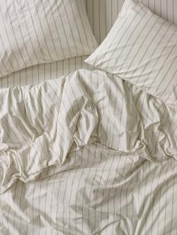 Piglet in Bed Slumber Stripe Washed Cotton Bedding, Mellow Green