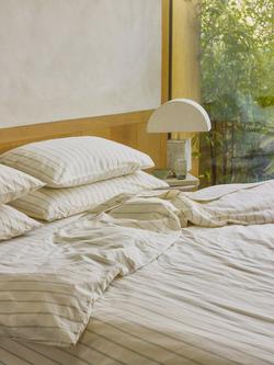 Piglet in Bed Slumber Stripe Washed Cotton Bedding - view 2, Mellow Green