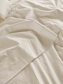 Piglet in Bed Washed Cotton Percale Flat Sheet, Mindful Cream