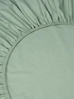 Piglet in Bed Washed Cotton Percale Fitted Sheets - view 2, Mellow Green