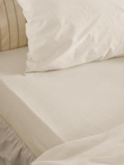Piglet in Bed Washed Cotton Percale Fitted Sheets, Mindful Cream
