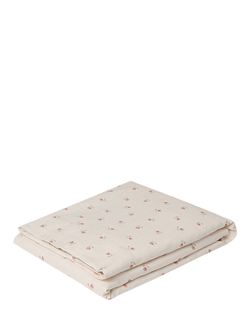 Piglet in Bed Posy Bud Linen Blend Flat Sheet, Pearl