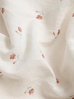 Piglet in Bed Posy Bud Linen Blend Fitted Sheet - view 2, Pearl