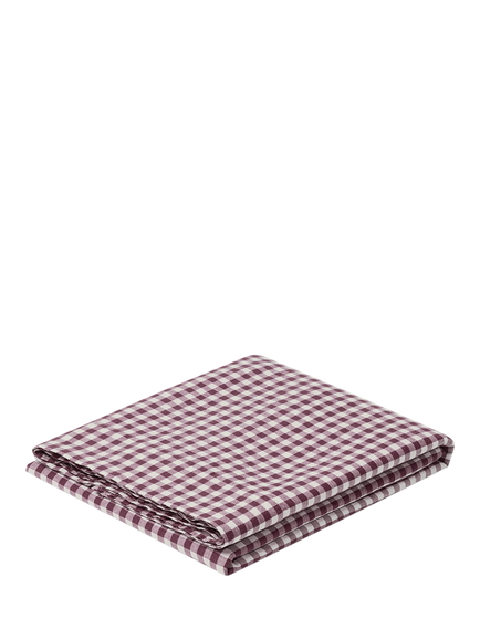 Piglet in Bed Gingham Linen Blend Flat Sheet - view 2, Berry