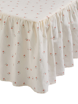 Piglet in Bed Posy Bud Linen Blend Valance - view 2, Pearl