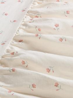 Piglet in Bed Posy Bud Linen Blend Valance, Pearl