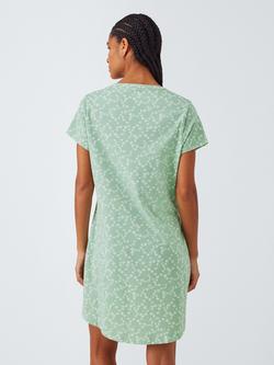 John Lewis Ditsy Notch Neck Nightdress, Light Green - view 2, Light Green