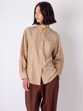 VIVERE Ember Stripe Shirt, Beige/Brown