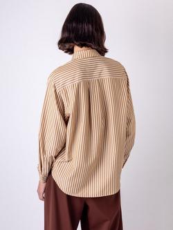 VIVERE Ember Stripe Shirt containing LENZING™ ECOVERO™ Viscose - view 2, Beige/Brown