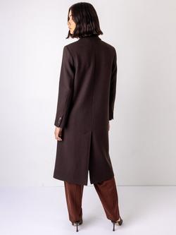VIVERE Edwina Wool Blend Tailored Coat, Brown - view 2, Burgundy