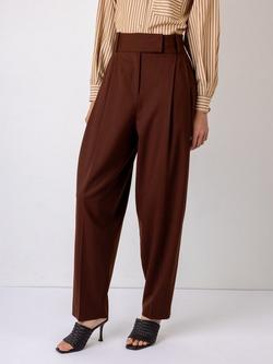 VIVERE Tessa Tailored Tapered Trousers, Brown