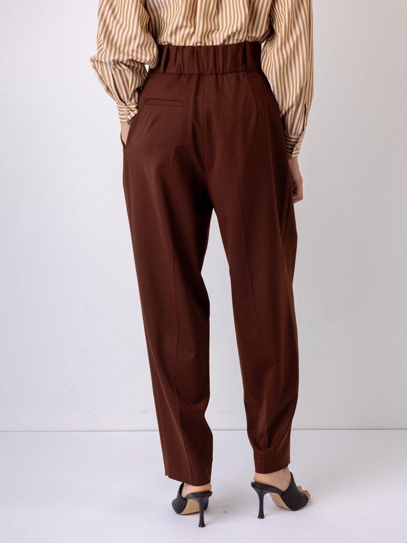 Product image 2 of 4, which shows VIVERE Tessa Tailored Tapered Trousers, Brown, 8