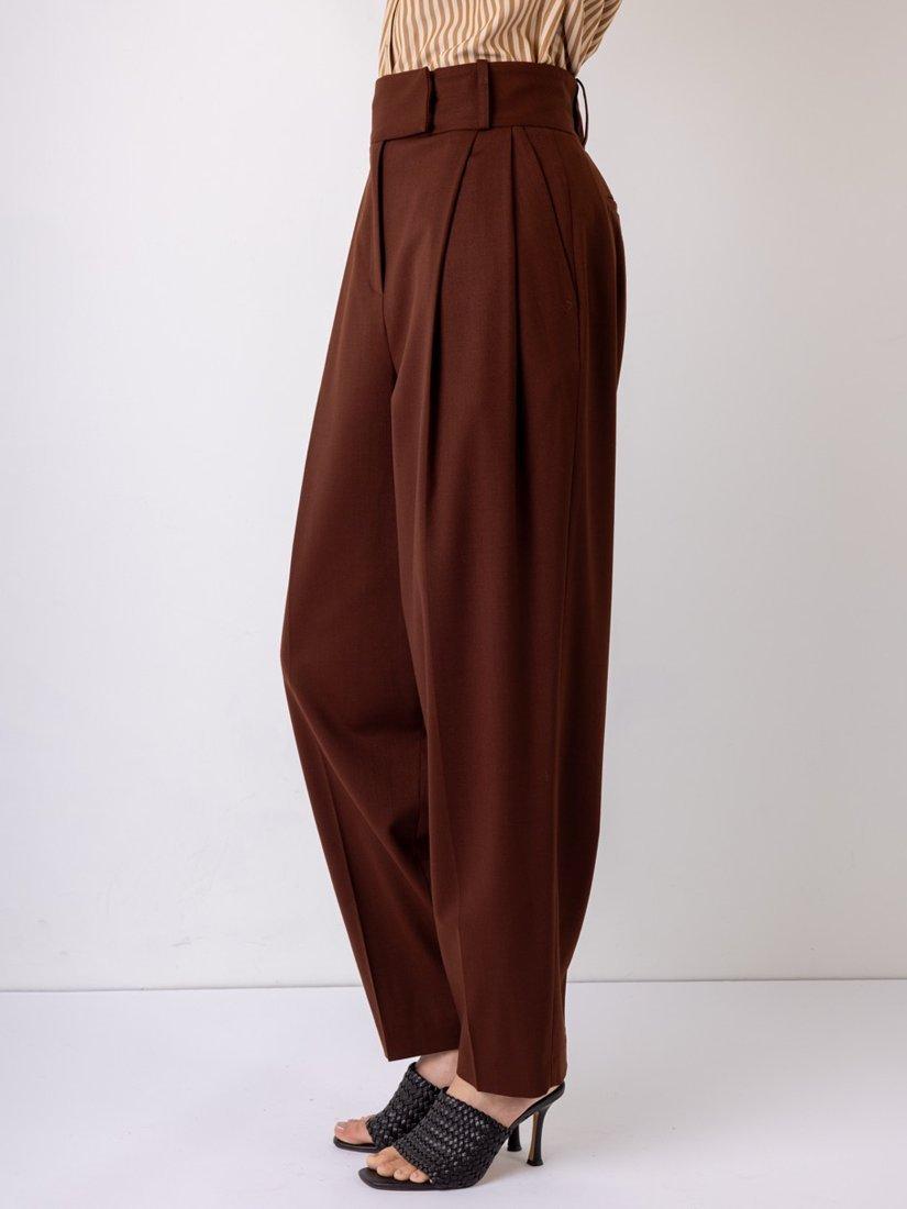 Product image 3 of 4, which shows VIVERE Tessa Tailored Tapered Trousers, Brown, 8