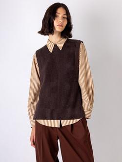 VIVERE Isabel Rib Knit Tank Top, Burgundy, Burgundy