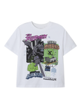 NAME IT Kids' Cotton Short Sleeved Minecraft T-Shirt, Bright White