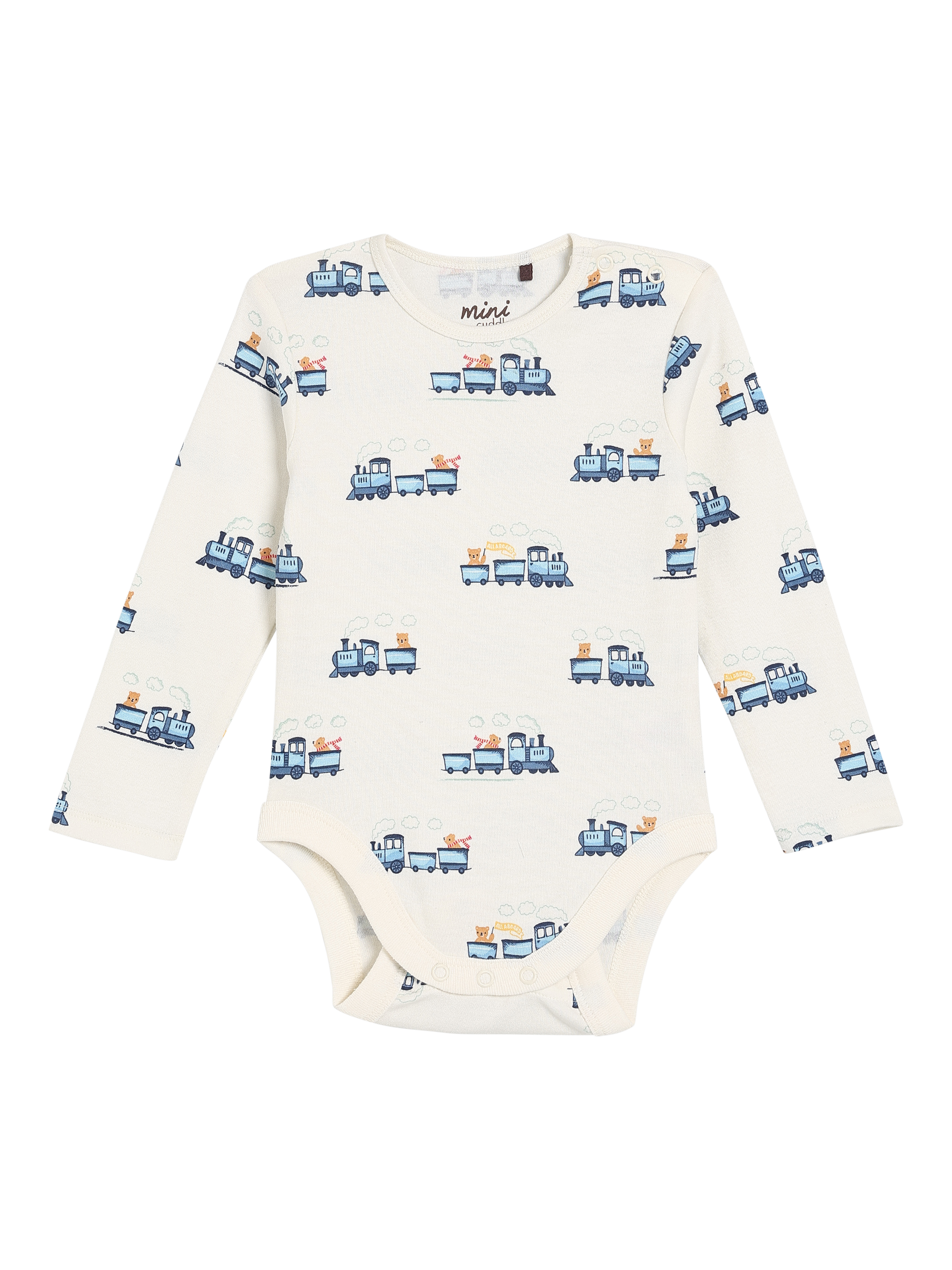 Product image 4 of 7, which shows Mini Cuddles Kids' Cotton Dungaree and Bodysuit Set, Blue, 0-3 months