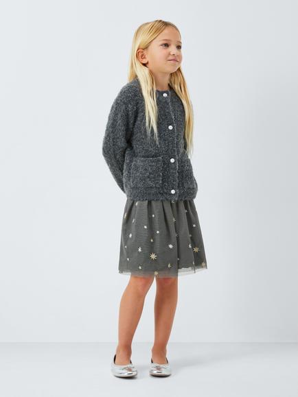John Lewis Kids' Stars Tulle Party Skirt, Black, Gold - view 2, Black, Gold