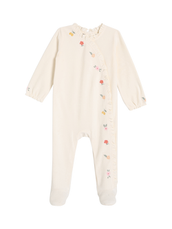 Mini Cuddles Baby Velour Wrap Sleepsuit, Pack of 2, Ivory - view 2, Ivory