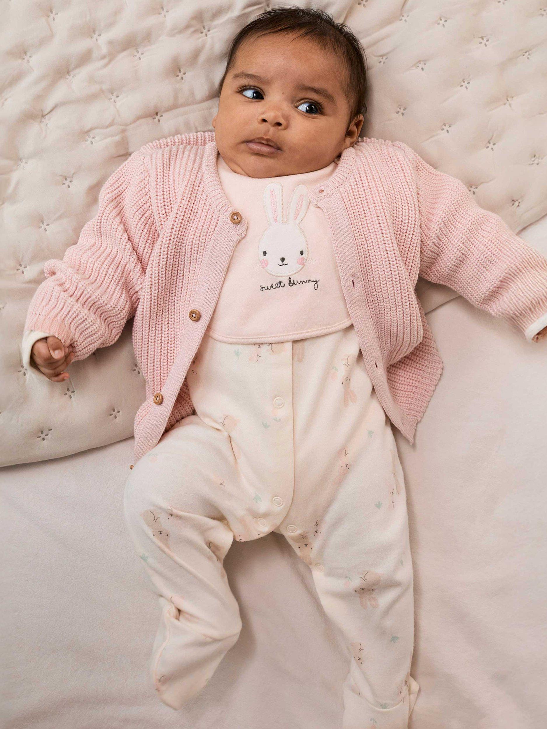 Product image 1 of 9, which shows Mini Cuddles Baby Cotton 5-Pack Starter Kit, Pink, Newborn