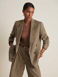 Reiss Atelier Lina Double Breasted Jacket, Grey