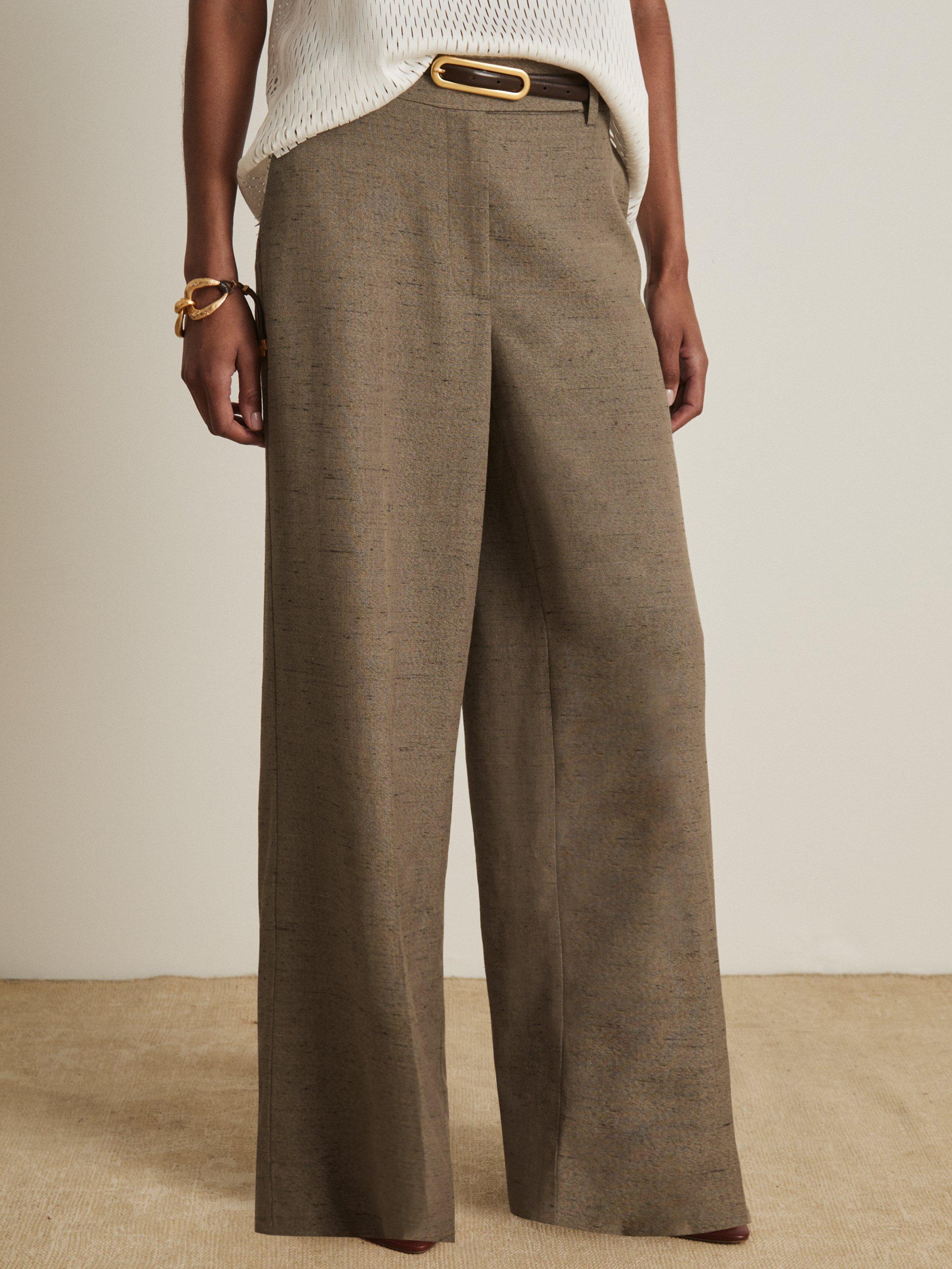 Product image 4 of 5, which shows Reiss Atelier Lina Tailored Trousers, Grey, 6