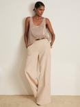 Reiss Atelier Beckett Wide Leg Trousers, Off White