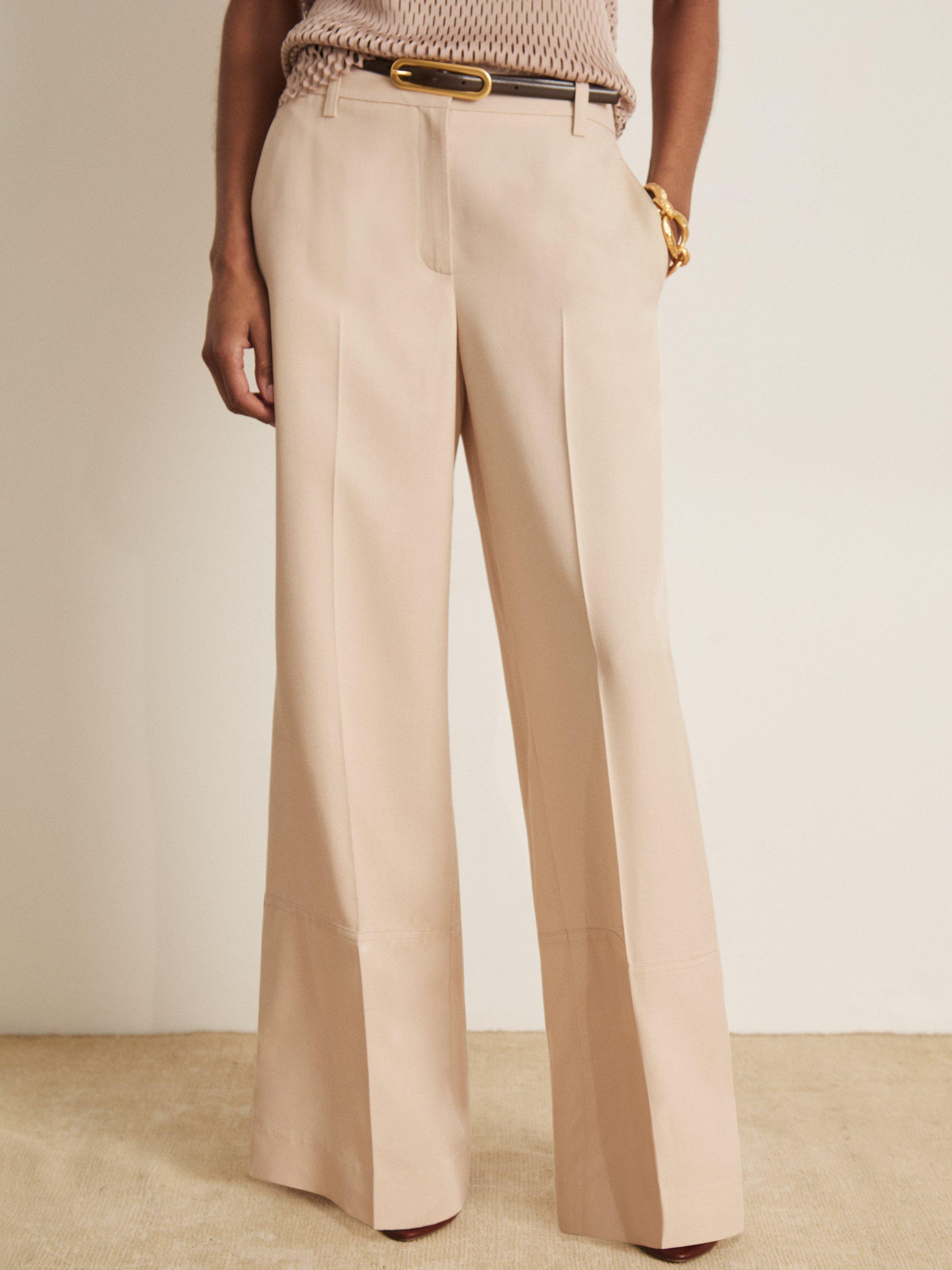 Product image 5 of 5, which shows Reiss Atelier Beckett Wide Leg Trousers, Off White, 8