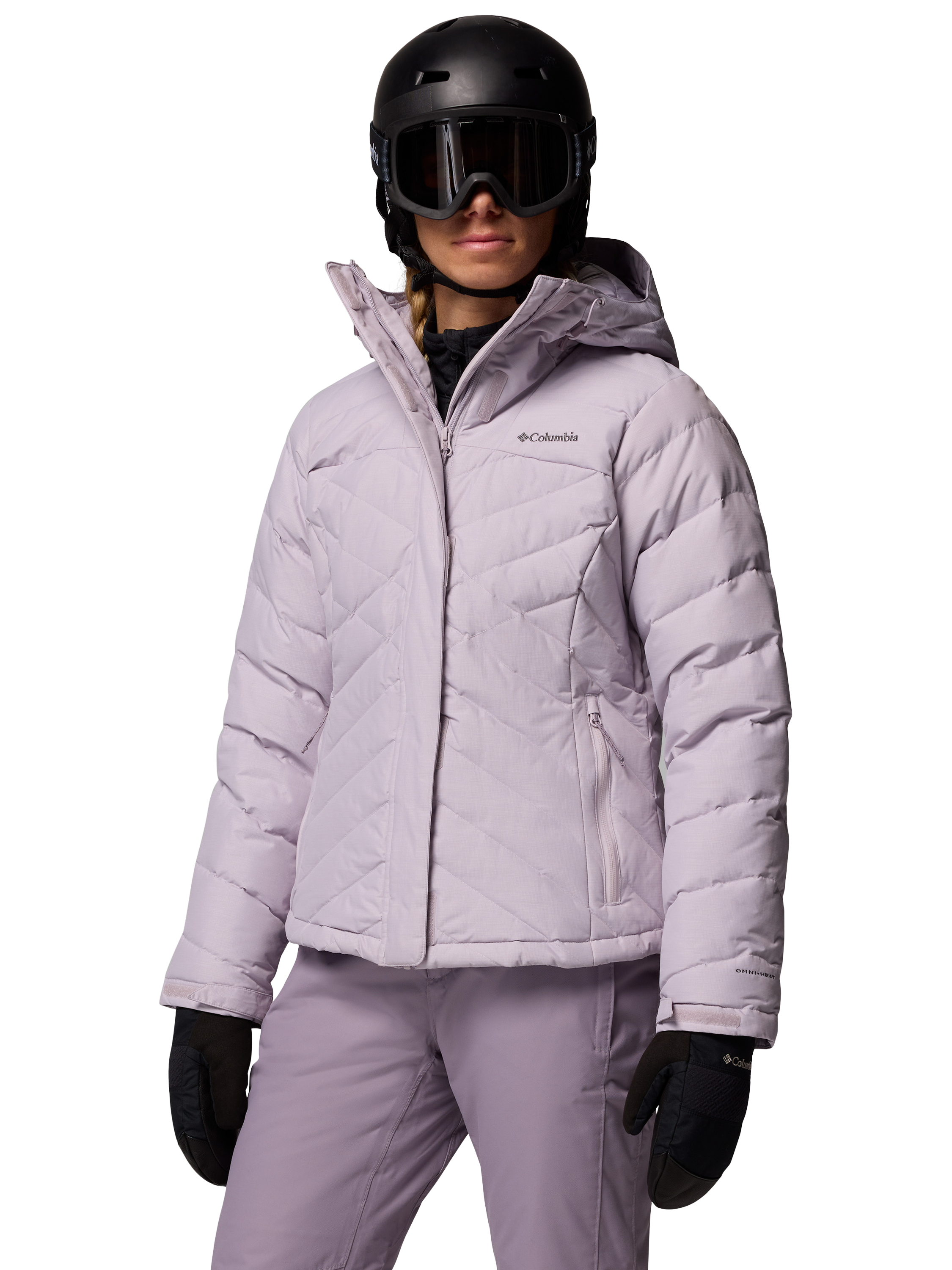 Product image 1 of 11, which shows Columbia Lay Water Repellent Down Ski Jacket, Lavender Pearl, S