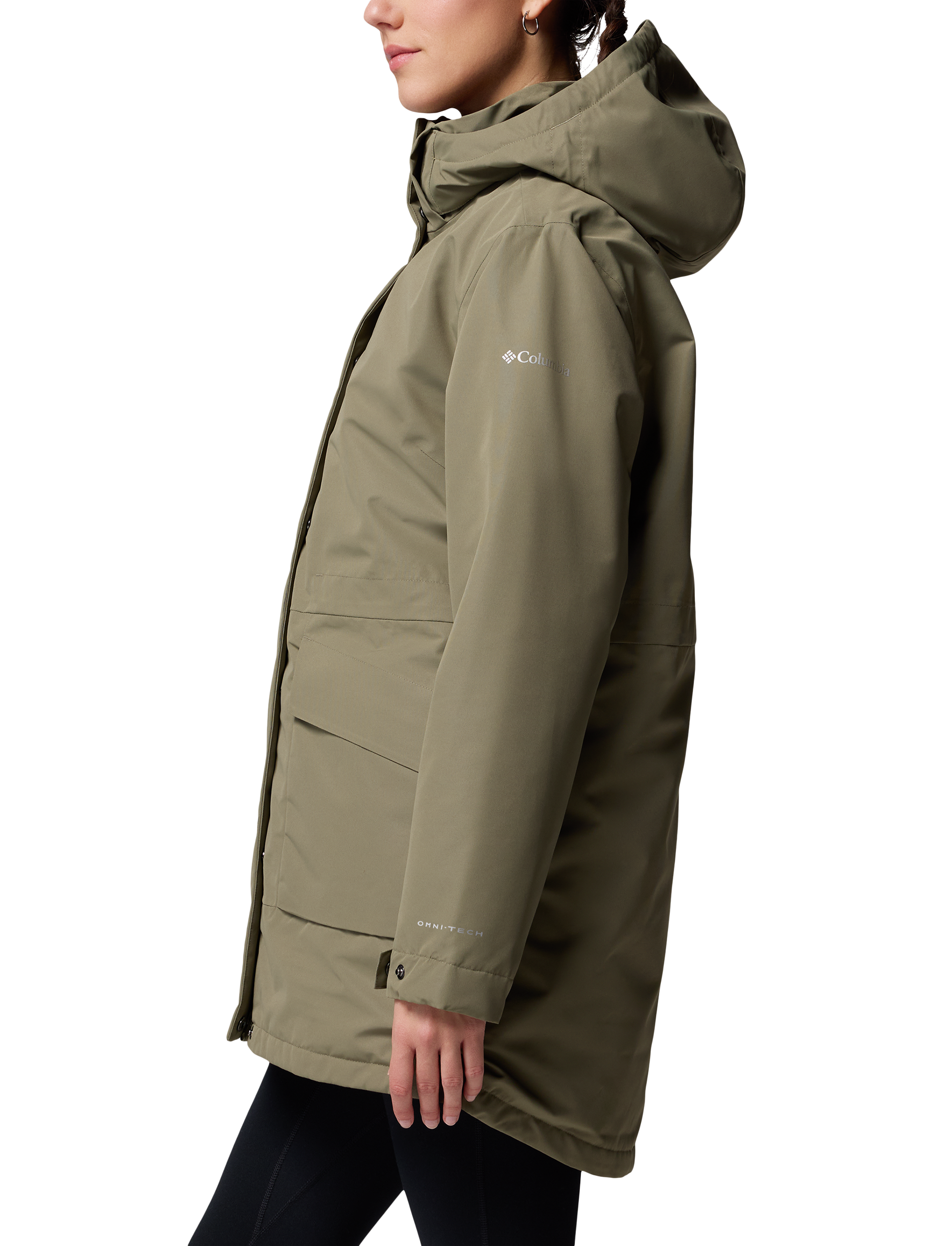 Product image 2 of 8, which shows Columbia Pulaski Hooded Parka Jacket, Stone Green, S