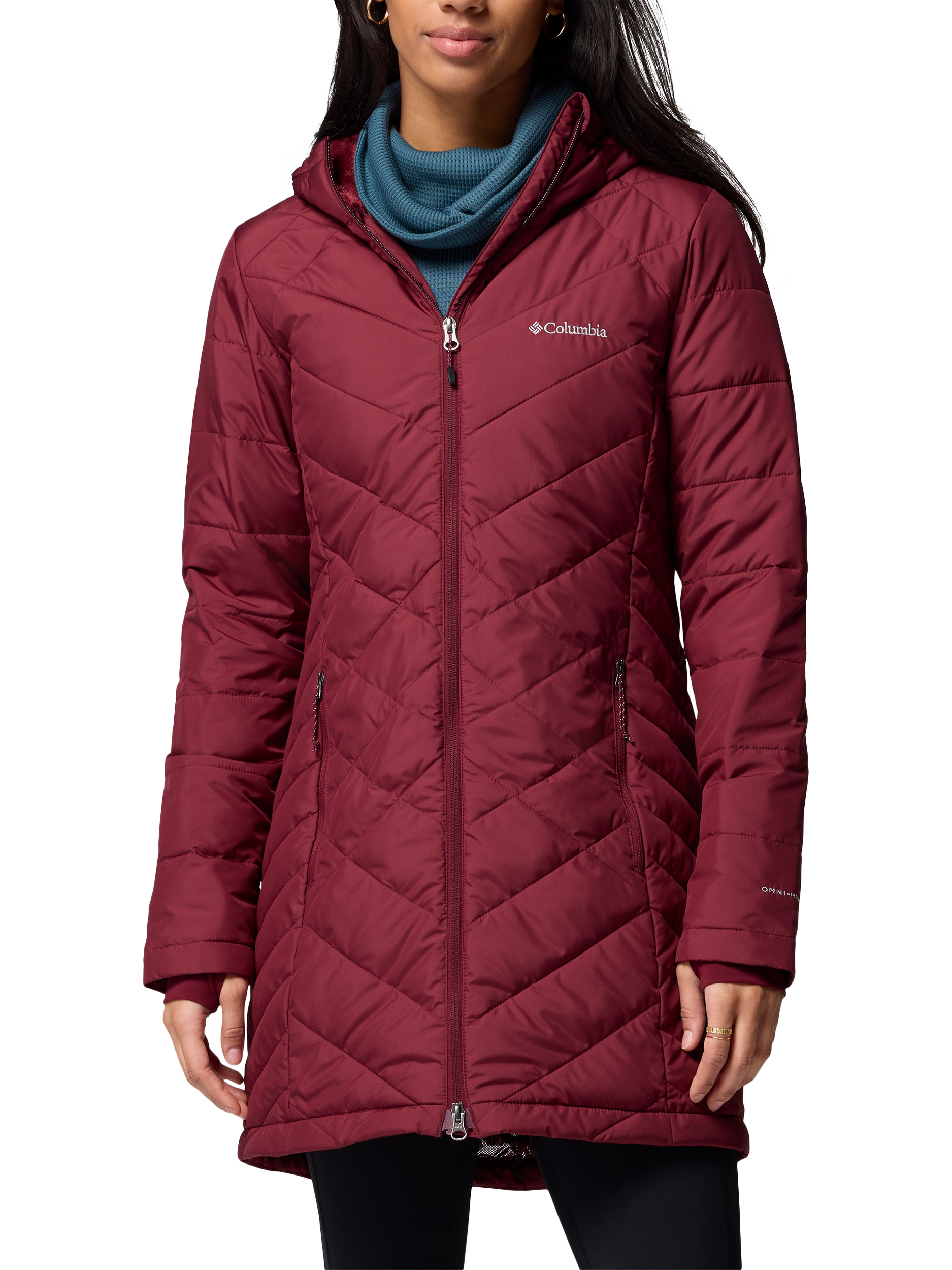 Columbia Heavenly Long Hooded Jacket, Rich Wine