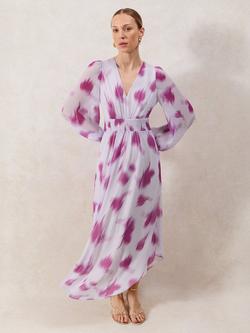 Ro&Zo Anya Blurred Floral Dress, Pink/Multi, Pink/Multi