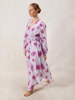 Ro&Zo Anya Blurred Floral Dress, Pink/Multi - view 2, Pink/Multi