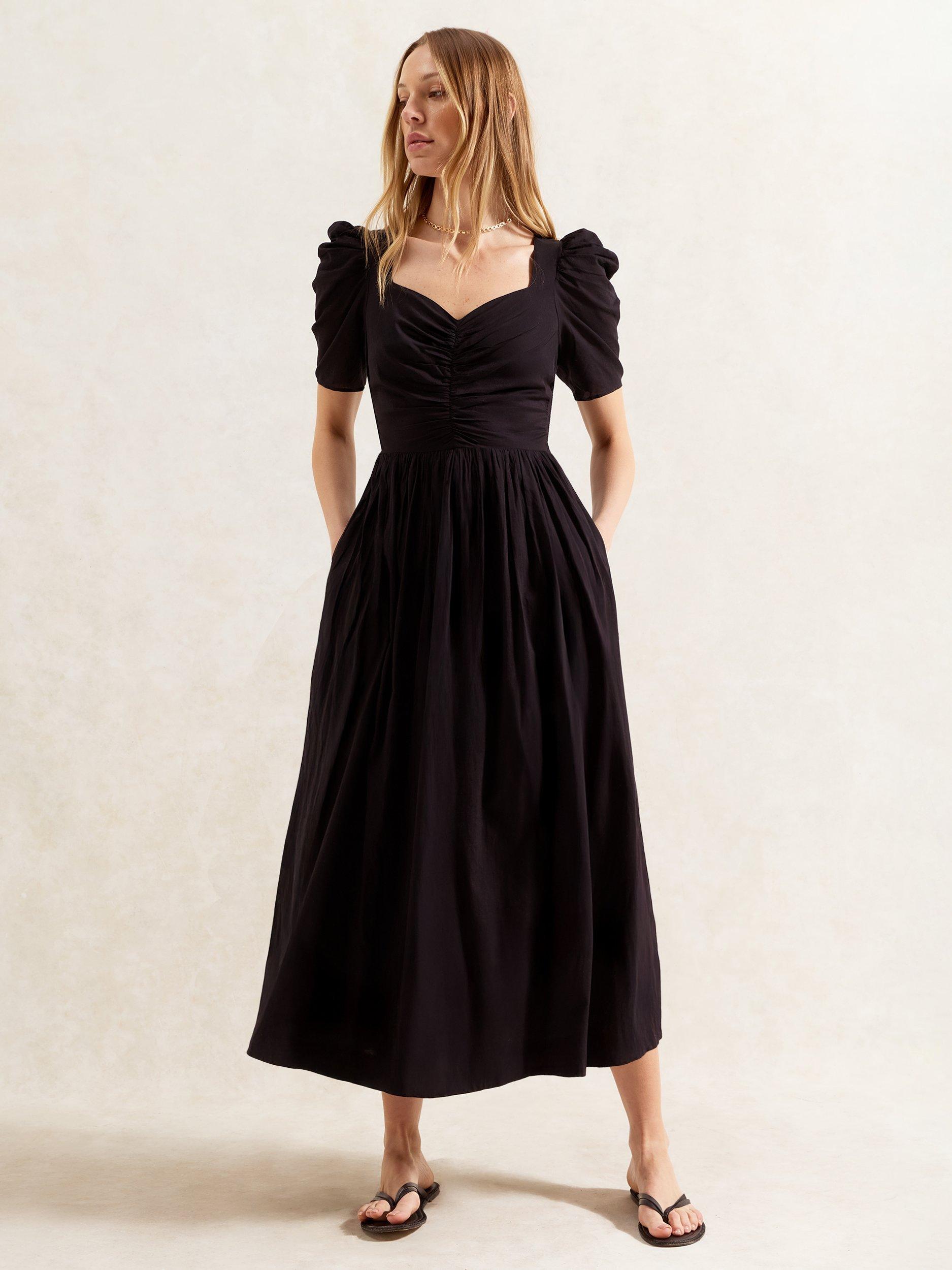 Product image 2 of 4, which shows Ro&Zo Sweetheart Neckline Midi Dress, Black, 6