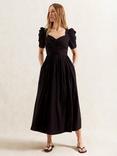 Ro&Zo Sweetheart Neckline Midi Dress, Black