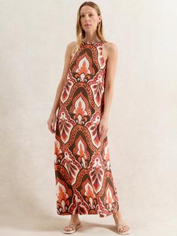 Ro&Zo Sleeveless Tile Print Maxi Dress, Brown/Multi, Brown/Multi