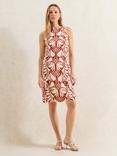 Ro&Zo Tile Print Shift Mini Dress, Brown