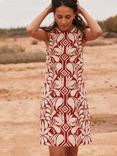 Ro&Zo Tile Print Shift Mini Dress, Brown