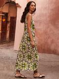 Ro&Zo Mosaic Floral Maxi Dress, Green/Multi