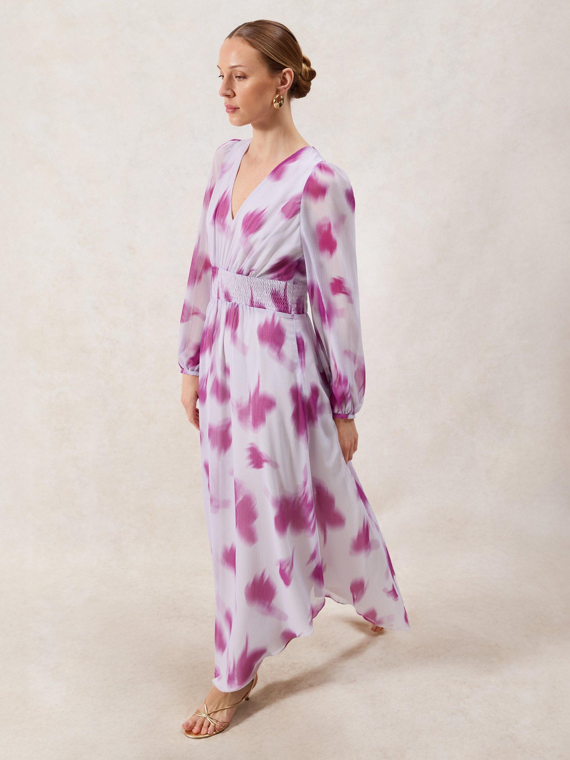 Product image 2 of 4, which shows Ro&Zo Petite Anya Blurred Floral Dress, Pink/Multi, 6Pt