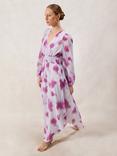 Ro&Zo Petite Anya Blurred Floral Dress, Pink/Multi