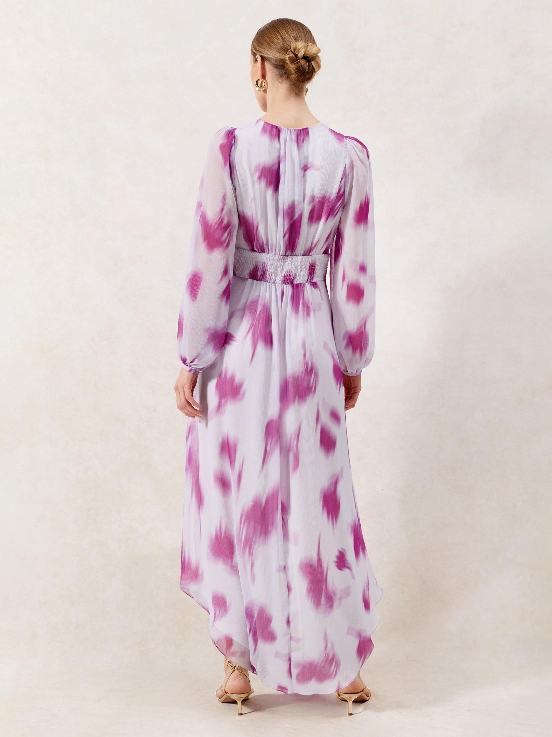 Product image 4 of 4, which shows Ro&Zo Petite Anya Blurred Floral Dress, Pink/Multi, 6Pt