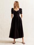 Ro&Zo Petite Sweetheart Neckline Midi Dress, Black