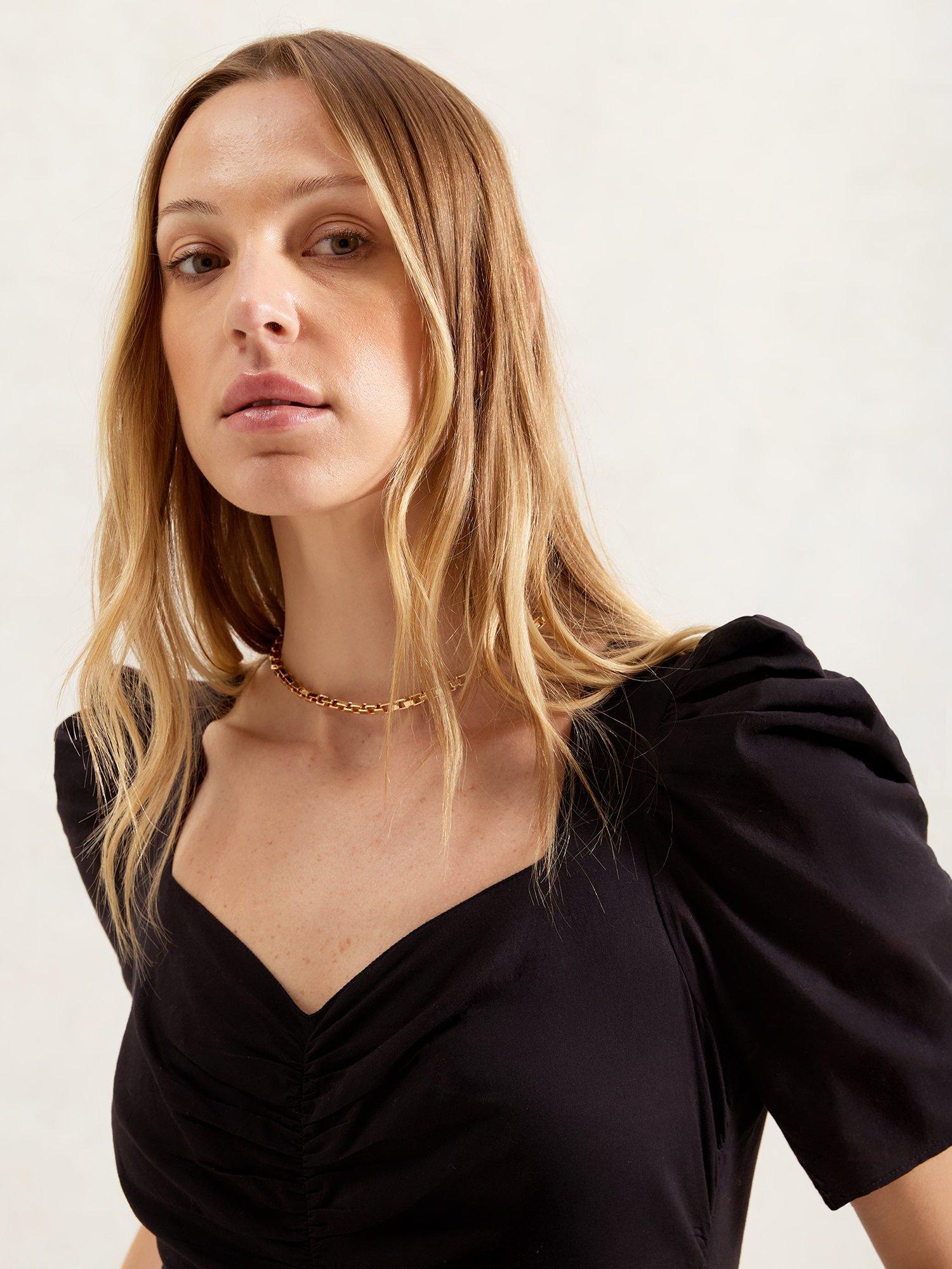 Product image 3 of 4, which shows Ro&Zo Petite Sweetheart Neckline Midi Dress, Black, 6Pt